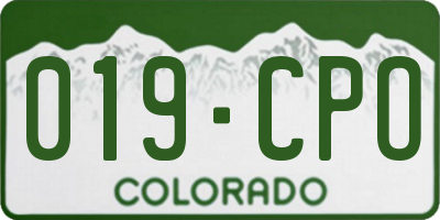 CO license plate 019CPO