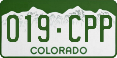 CO license plate 019CPP