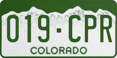 CO license plate 019CPR