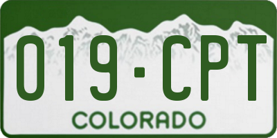 CO license plate 019CPT