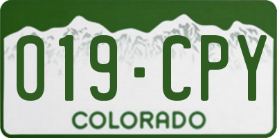 CO license plate 019CPY