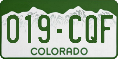 CO license plate 019CQF