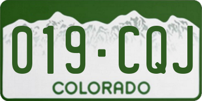 CO license plate 019CQJ