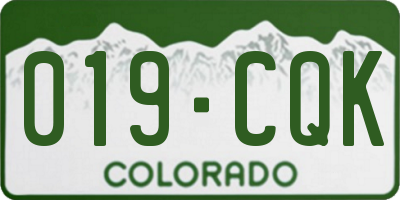 CO license plate 019CQK