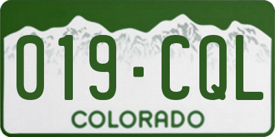 CO license plate 019CQL