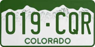 CO license plate 019CQR