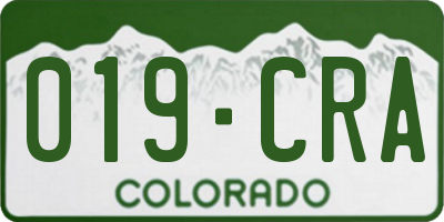 CO license plate 019CRA