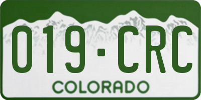 CO license plate 019CRC