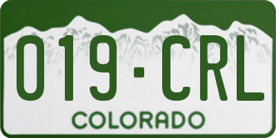 CO license plate 019CRL