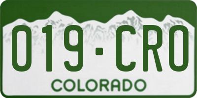 CO license plate 019CRO