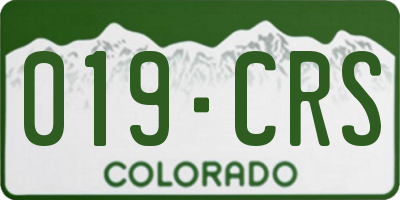 CO license plate 019CRS