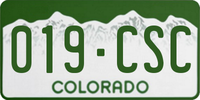 CO license plate 019CSC