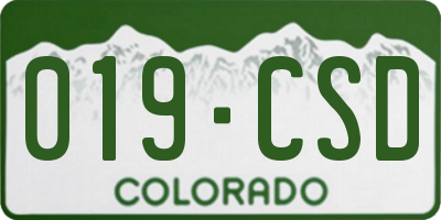 CO license plate 019CSD