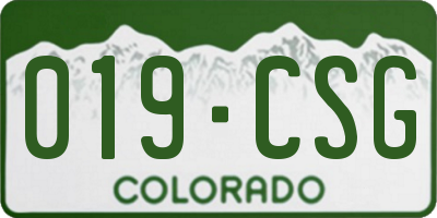 CO license plate 019CSG