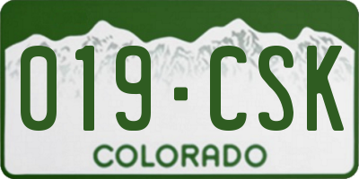 CO license plate 019CSK
