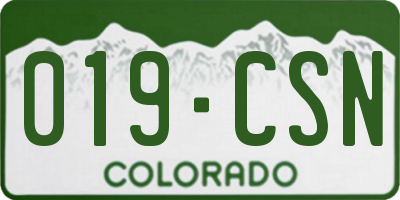 CO license plate 019CSN
