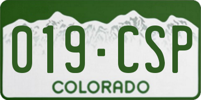 CO license plate 019CSP