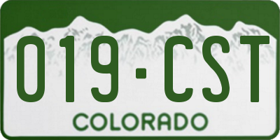 CO license plate 019CST