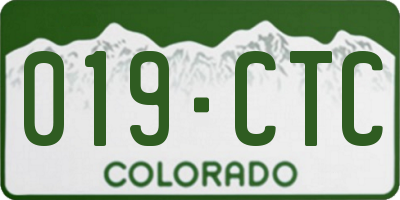 CO license plate 019CTC