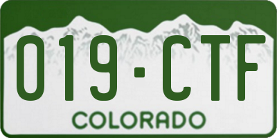 CO license plate 019CTF
