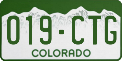 CO license plate 019CTG