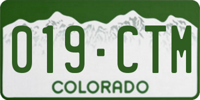 CO license plate 019CTM
