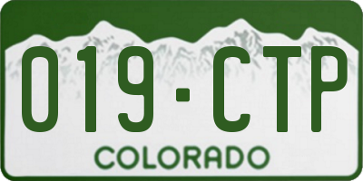 CO license plate 019CTP