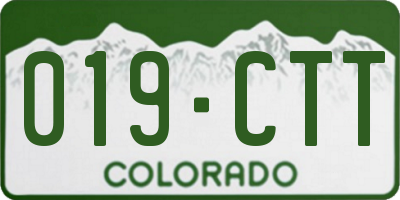 CO license plate 019CTT
