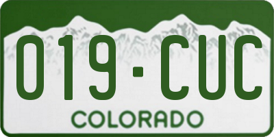 CO license plate 019CUC