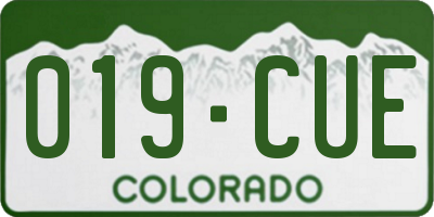 CO license plate 019CUE