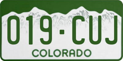 CO license plate 019CUJ