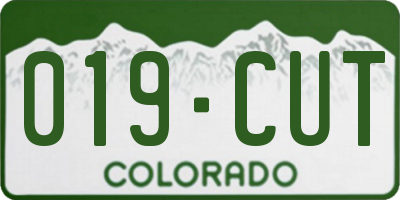 CO license plate 019CUT