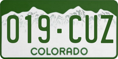 CO license plate 019CUZ