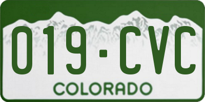 CO license plate 019CVC