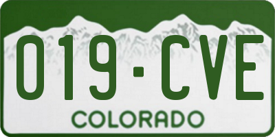 CO license plate 019CVE