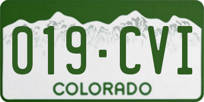 CO license plate 019CVI