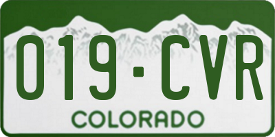CO license plate 019CVR