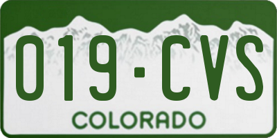 CO license plate 019CVS