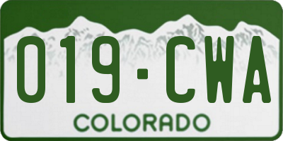 CO license plate 019CWA