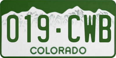 CO license plate 019CWB