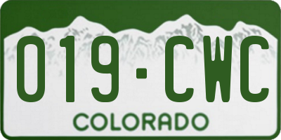 CO license plate 019CWC