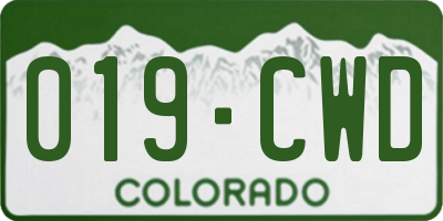 CO license plate 019CWD