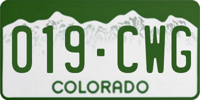 CO license plate 019CWG