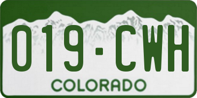 CO license plate 019CWH