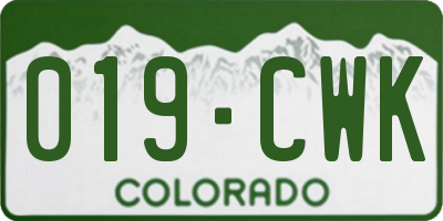CO license plate 019CWK