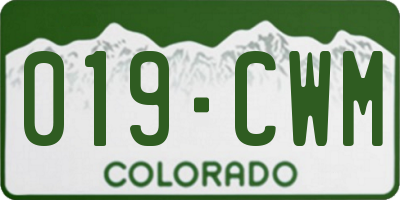CO license plate 019CWM