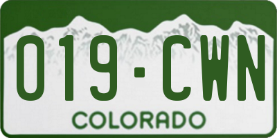 CO license plate 019CWN