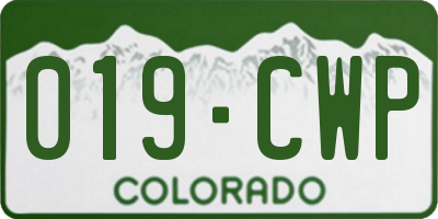 CO license plate 019CWP