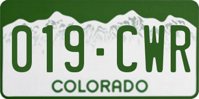 CO license plate 019CWR