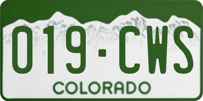 CO license plate 019CWS